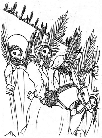 The King Enters Jerusalem   John 12 Coloring Page